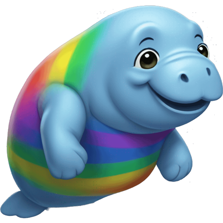 dancing rainbow manatee emoji