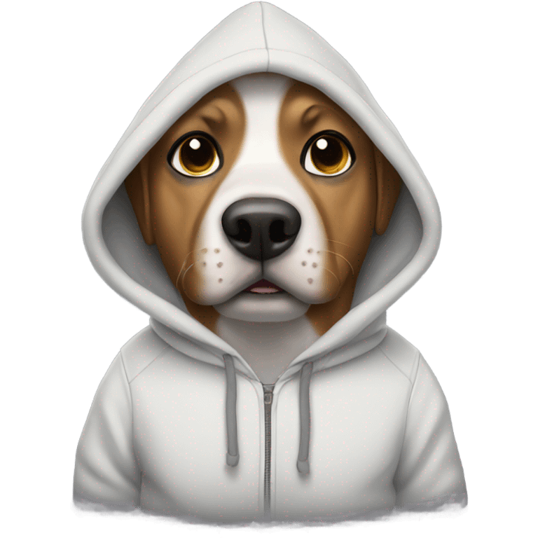 Dog wearing a hoodie emoji