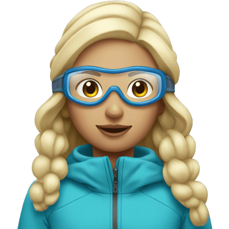 Skier girl with blonde hair  emoji