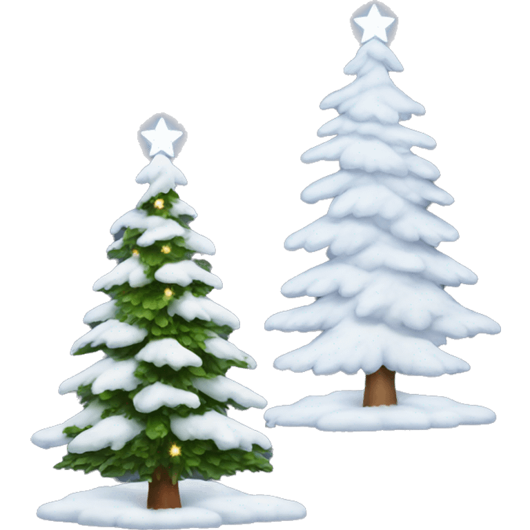  actual white fir christmas tree isolated. With Christmas lights emoji