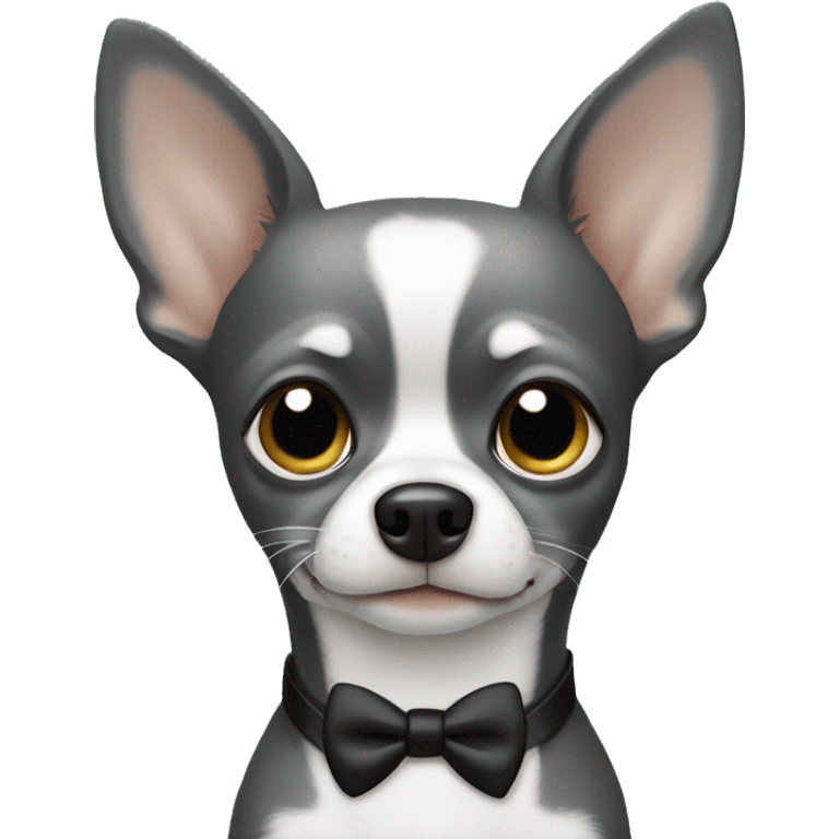 Gray chihuahua in tuxedo  emoji