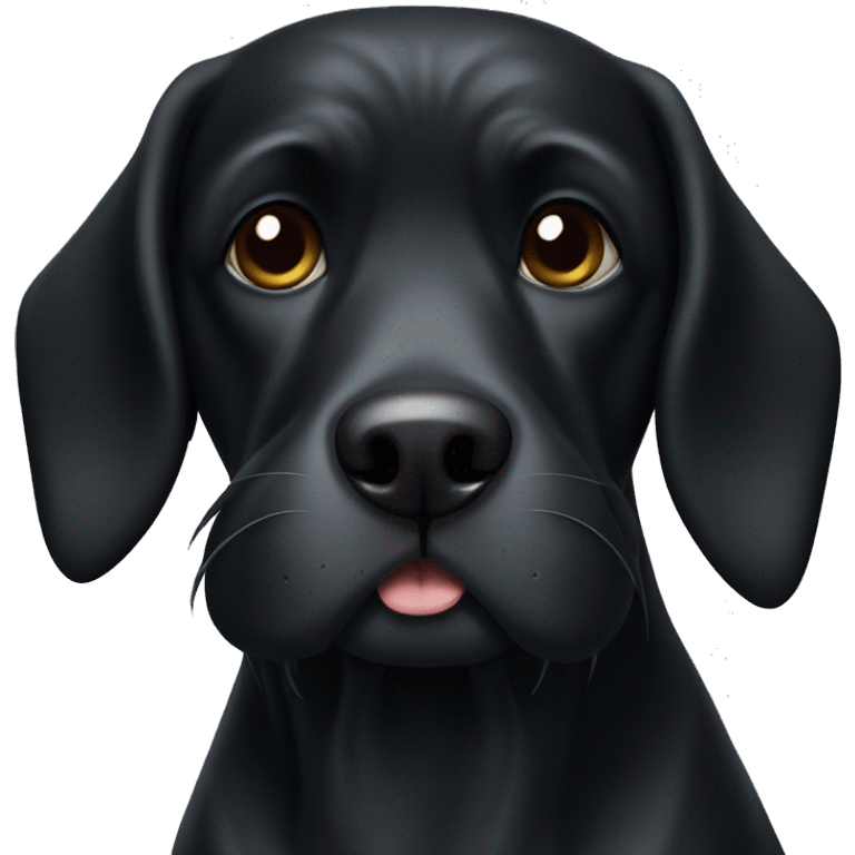 Zwergshnauzer black dog emoji