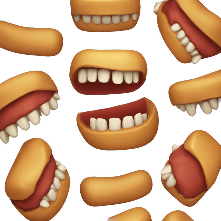 Salsicha com dentes emoji