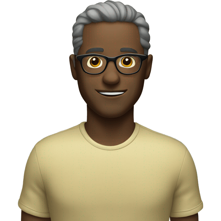 white man with glasses on the beach emoji