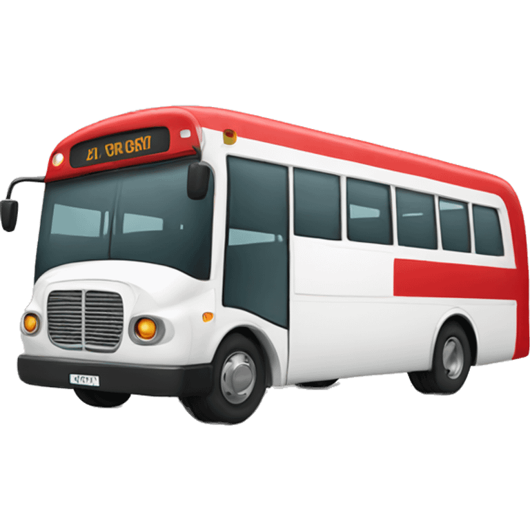 white and red bus emoji