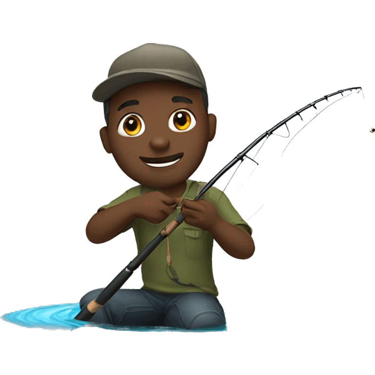 Black guy fishing  emoji