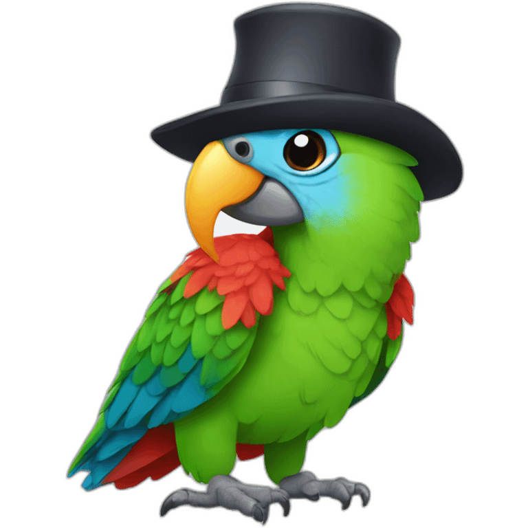 Parrot with a hat emoji