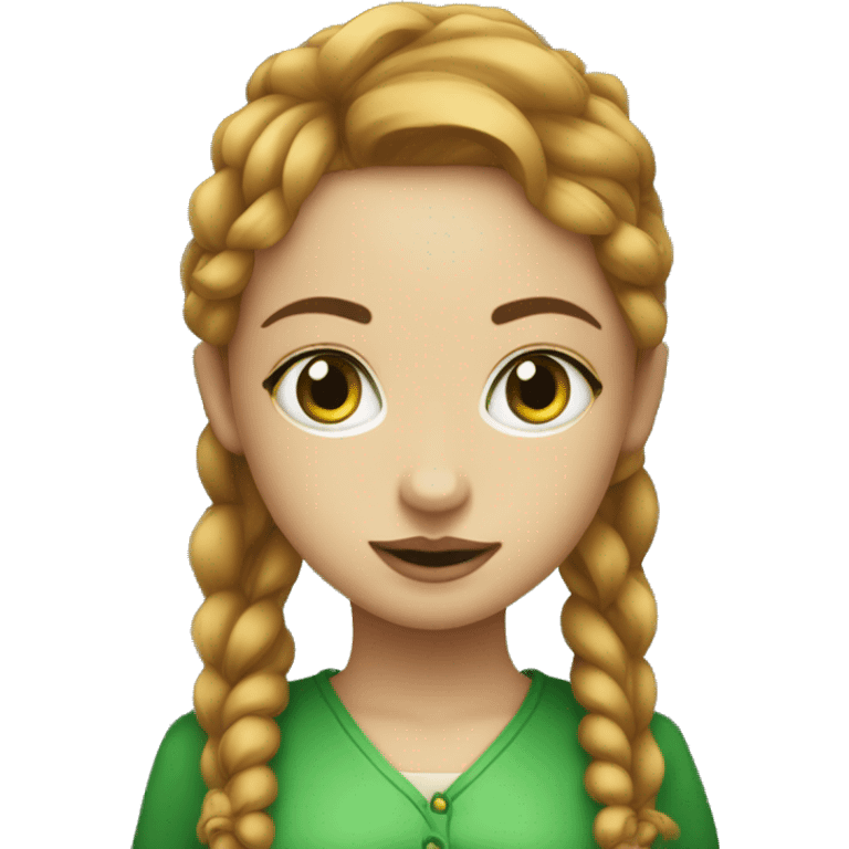 Menina ruiva com sardas e olhos verdes limao emoji