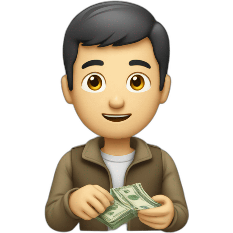 male counting money emoji