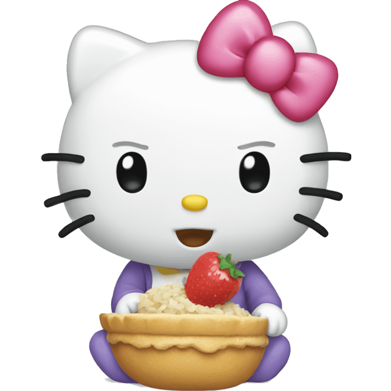 Hello kitty  eating emoji