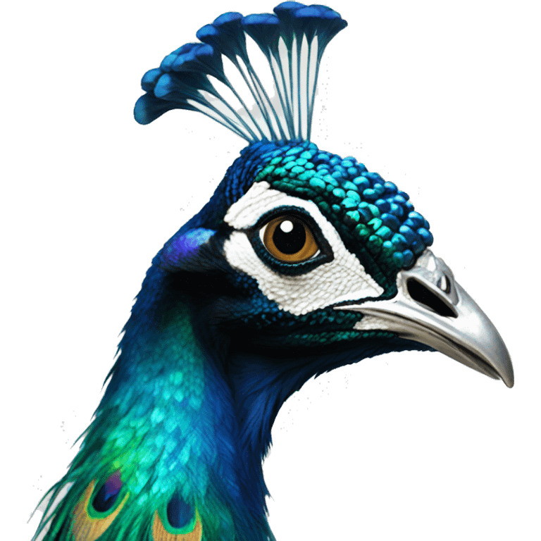 Iridescent peacock emoji