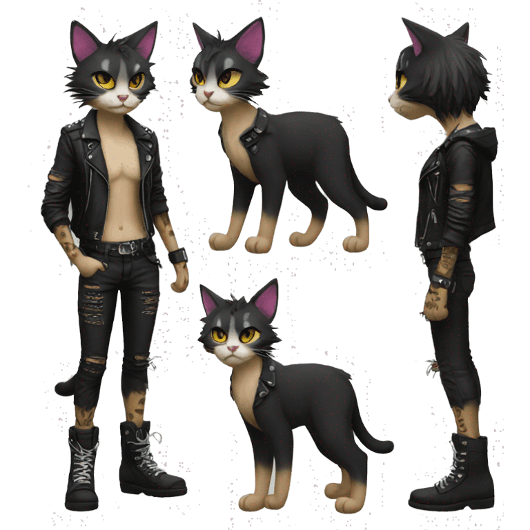 Anthro Punk Cat Full body emoji