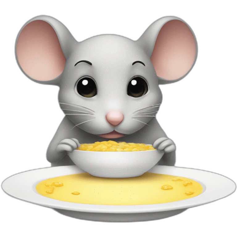 cute sad mouse looking at an empty plate emoji