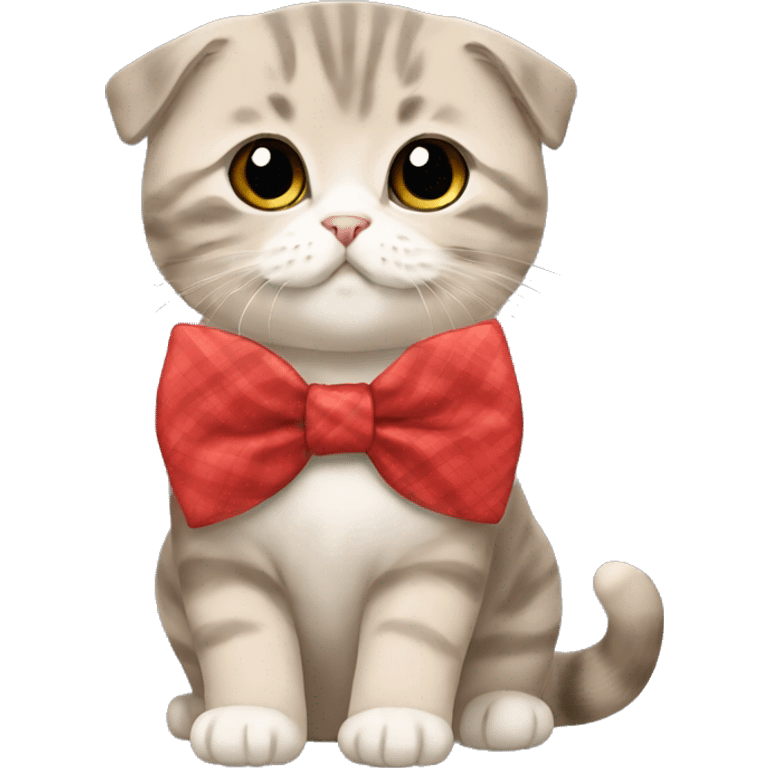 The Scottish fold cat with bow emoji