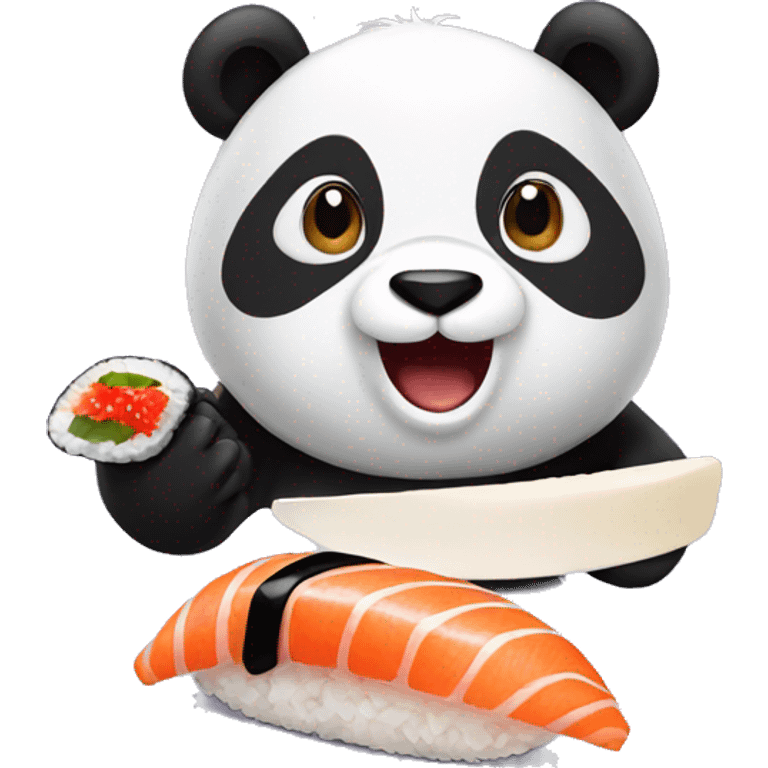 Panda eating nigiri emoji