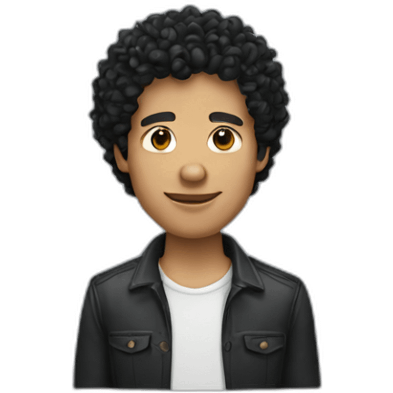 man with curly black hair  emoji