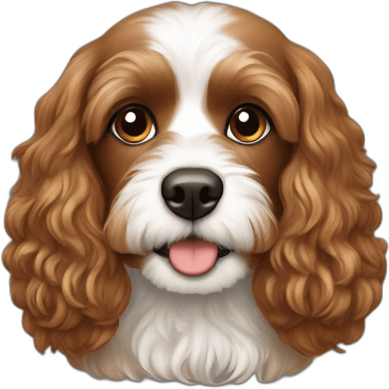 Fully brown-straight hair cavapoo emoji