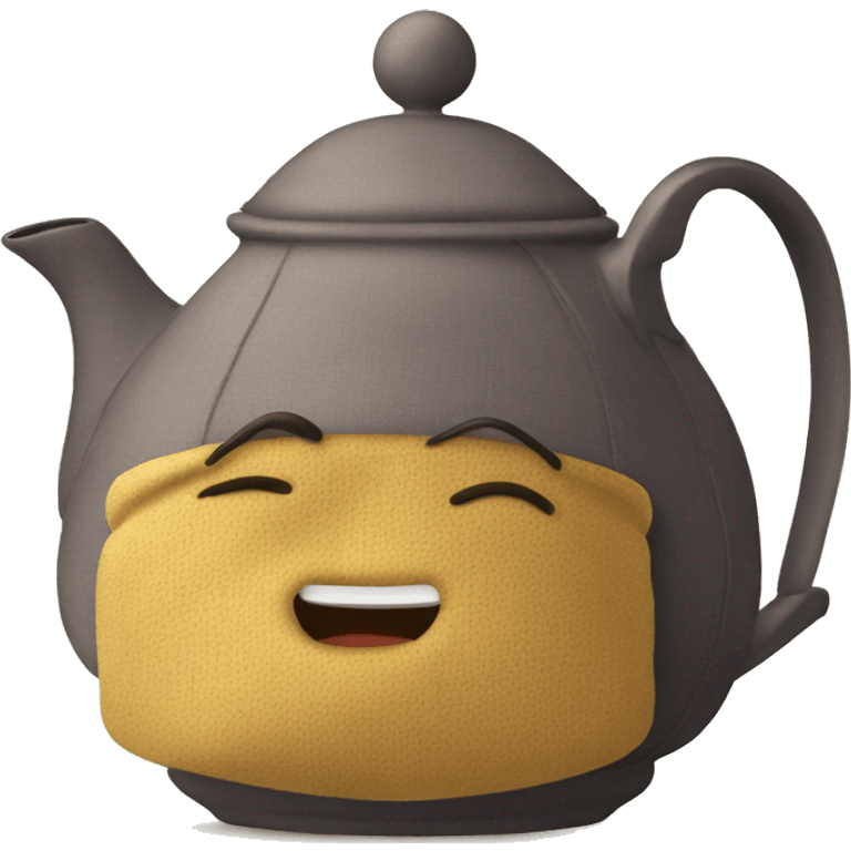 teapot with tea cozy emoji