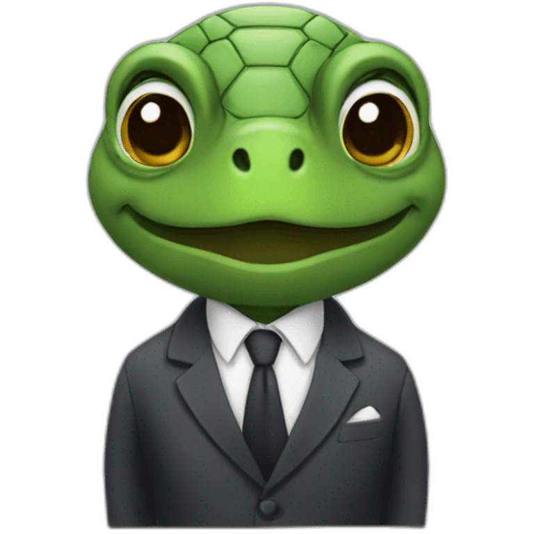 turtle wearing a suit emoji