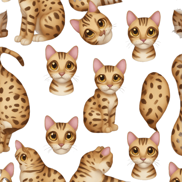 bengal cat with leopard spots emoji