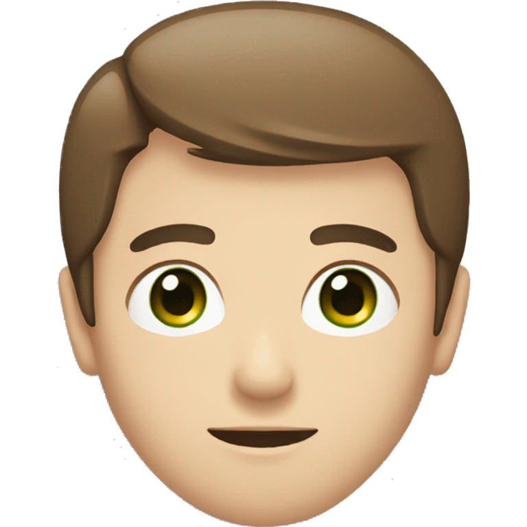 japanese guy with green eyes and brown hair with a little beard emoji