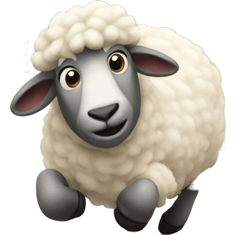 a sheep jumping over a fence emoji