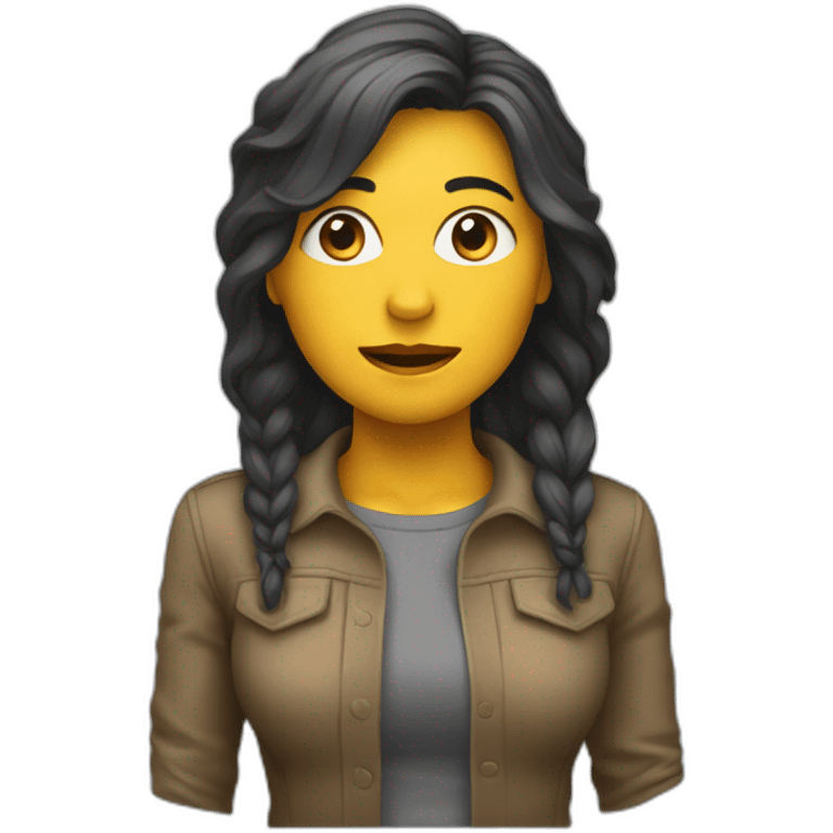 Femme a genou qui a mal a la gorge emoji