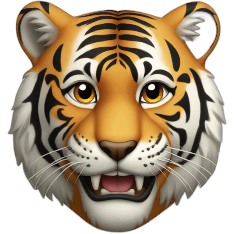 A tiger with a steack in the mouth emoji