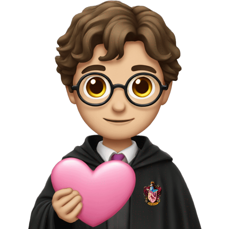 Harry Potter holding pink heart  emoji