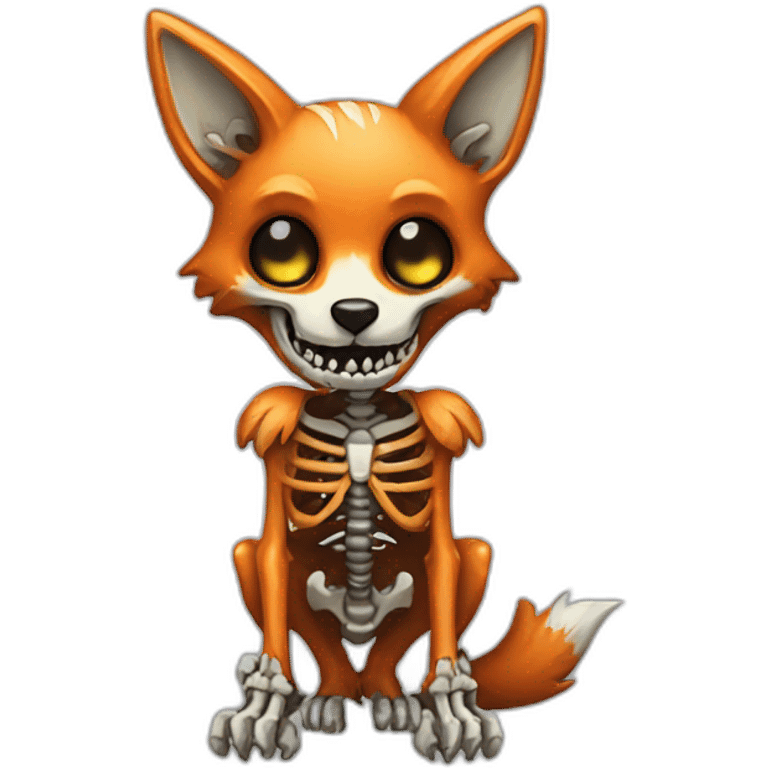 Zombie skeleton fox emoji