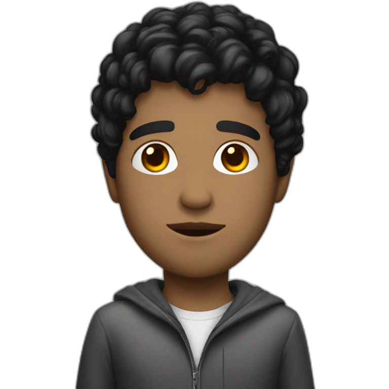 young white guy, black hair, science fiction emoji