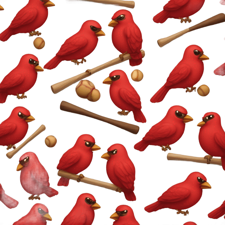 redbird with baseball bat emoji