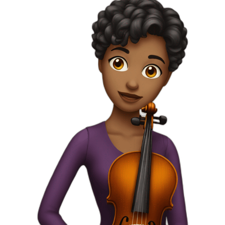 Viola player beautiful girl with short hair emoji