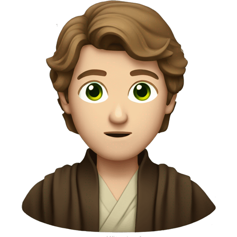 Jedi man, but green eyes and brown hair.  emoji