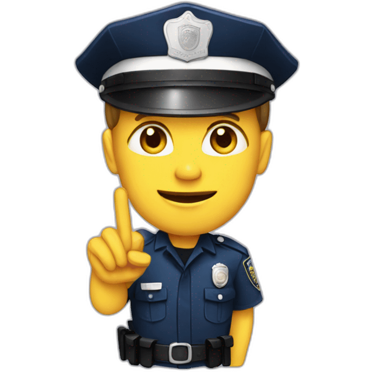 Police with fingerboard emoji