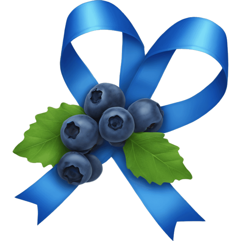 Blue Ribbon with Blueberrys on it emoji