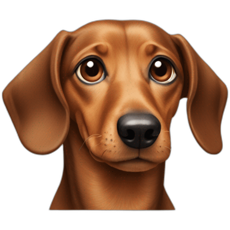 Dog head reality dachshund Looks to the left side 180 Degrees emoji