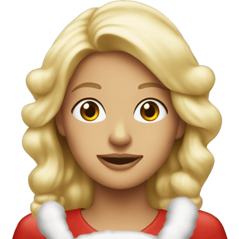 Blonde women as santa claus emoji