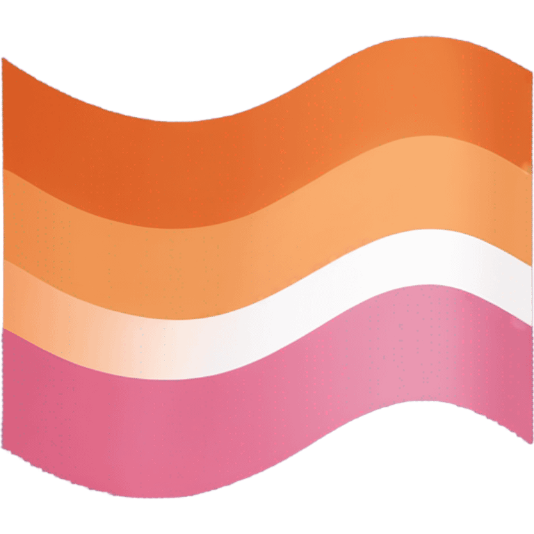 lesbian pride flag with seven horizontal stripes: dark orange, orange, light orange, white, pink, dusty pink, and dark rose. emoji