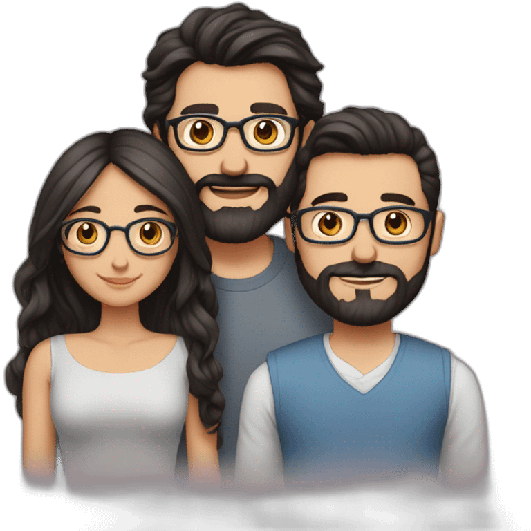 couple-in-love.-she-has-dark-shoulder-length-hair-blue-eyes-wears-glasses.-he-has-square-dark-hair-three-day-beard-wears- emoji