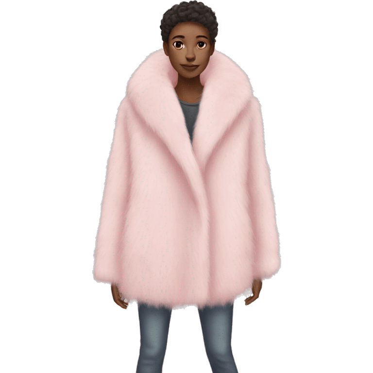 Pastel pink fur coat emoji