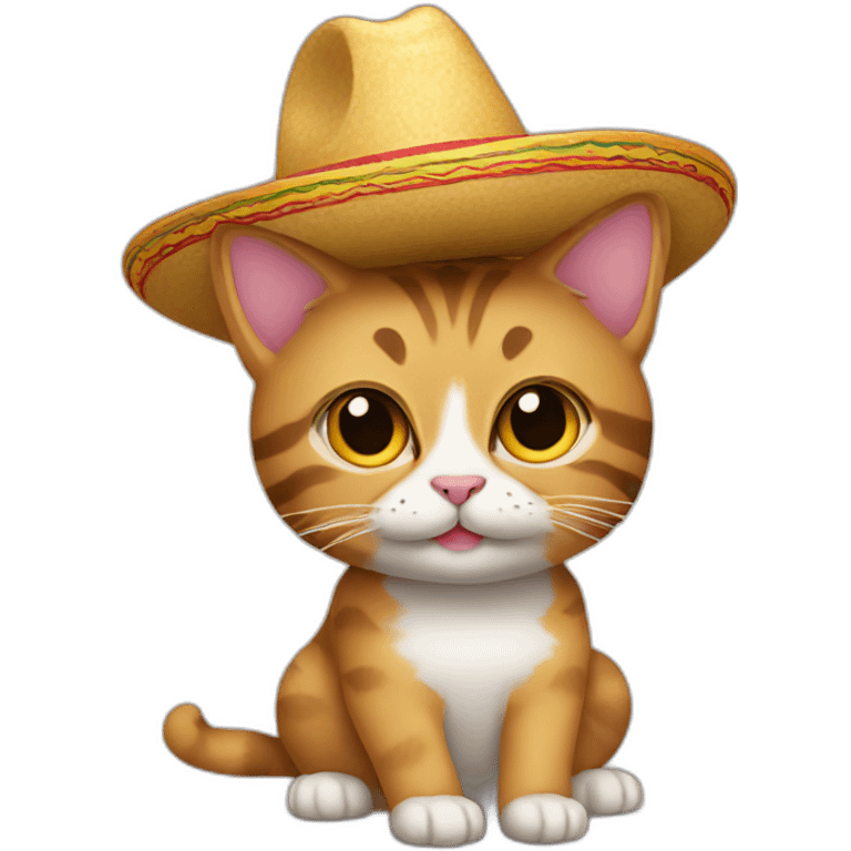 Cat wearing a sombrero emoji