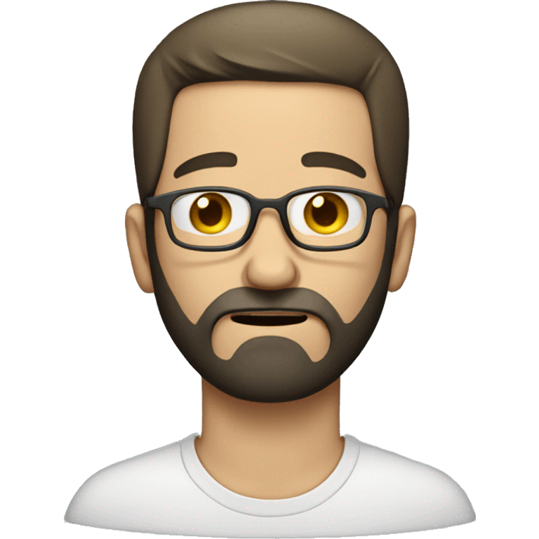 white man crying with head in hands with glasses and dark beard emoji