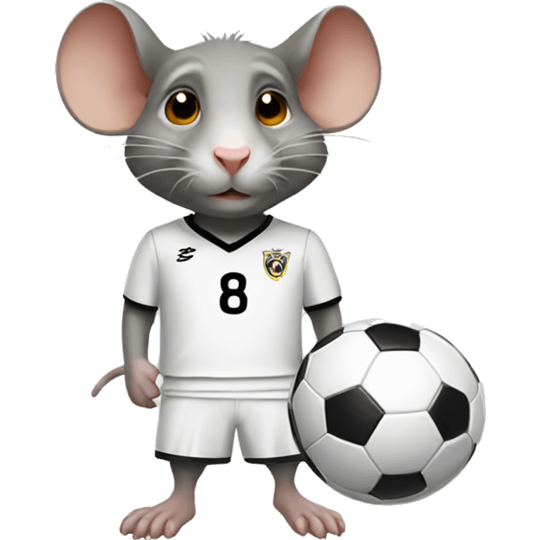 Rat with white soccer kit emoji