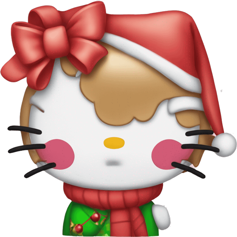 Hello kitty but Christmas theme emoji