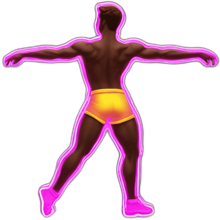  male dancer neon sign booty emoji