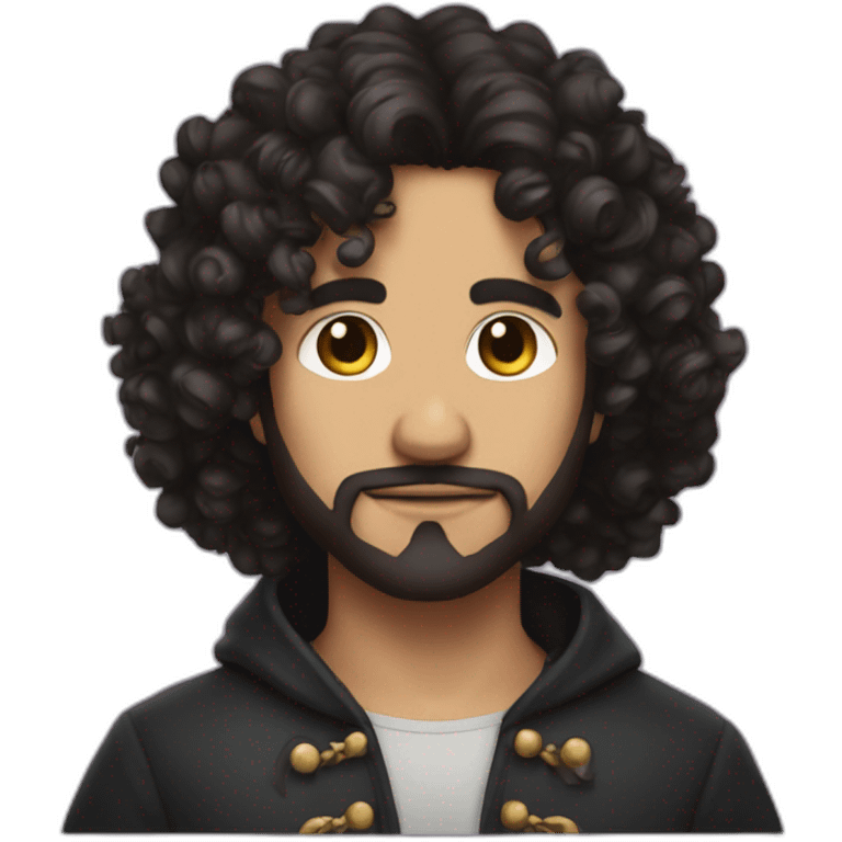 Dungeon master curly dark hair emoji