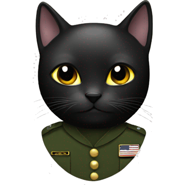 Black cat military  emoji