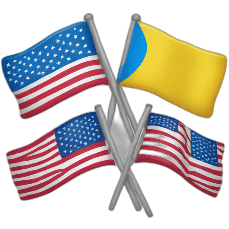 Ukrainian and USA flags emoji