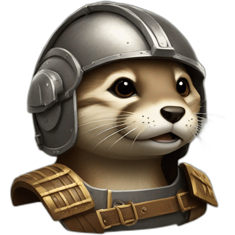 Loutre avec un casque de gladiateur emoji